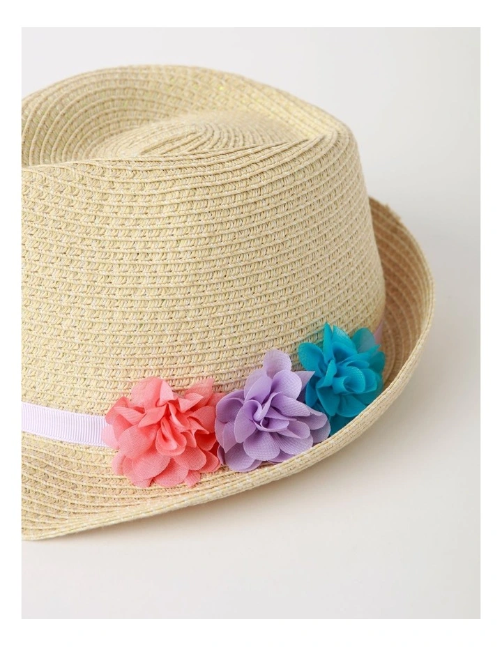 Straw Trilby Hat In Natural