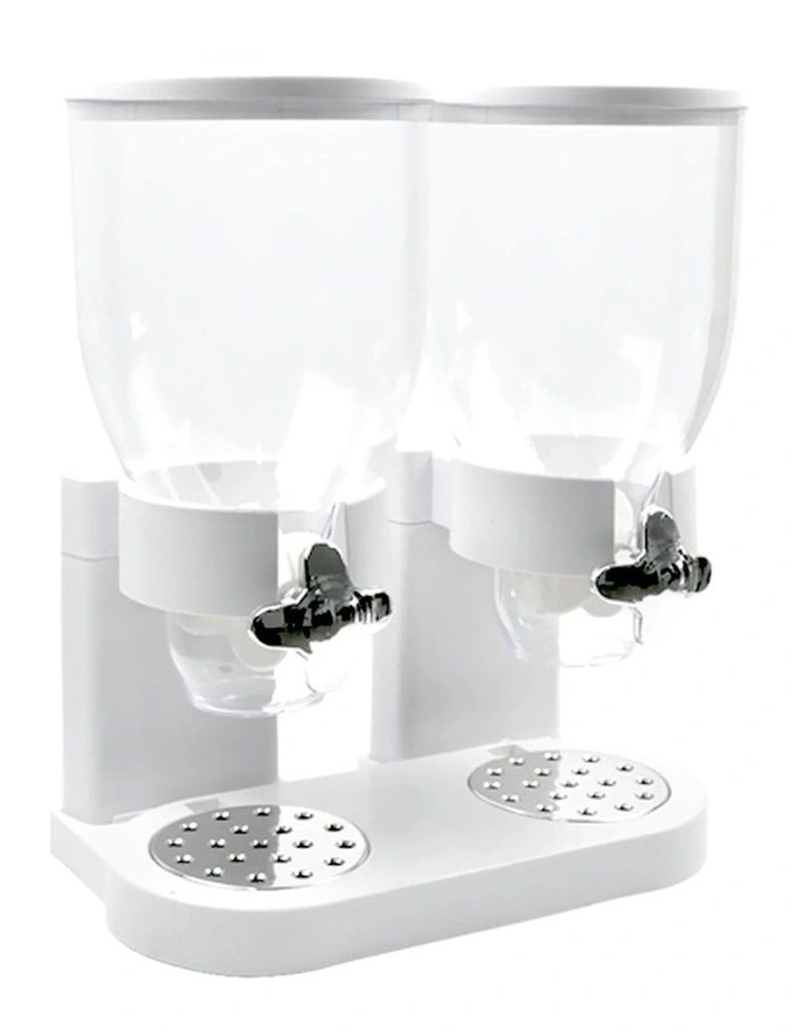 Double Cereal Dispenser in White