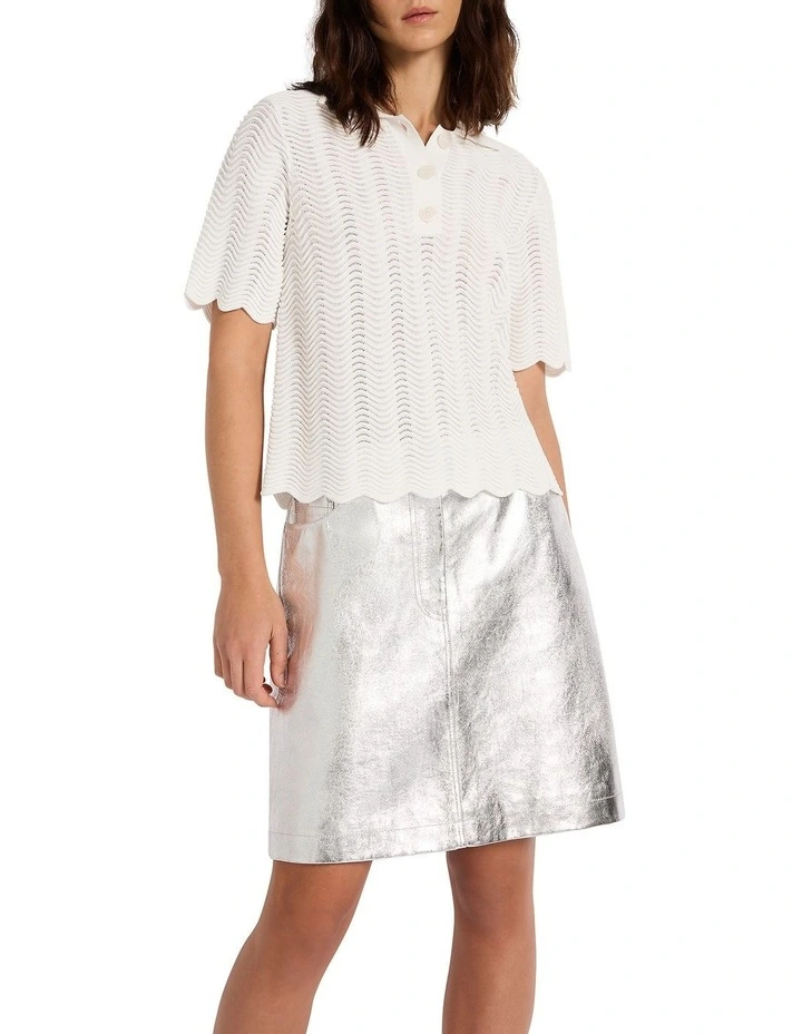 Suzie Knit Polo Shirt in White