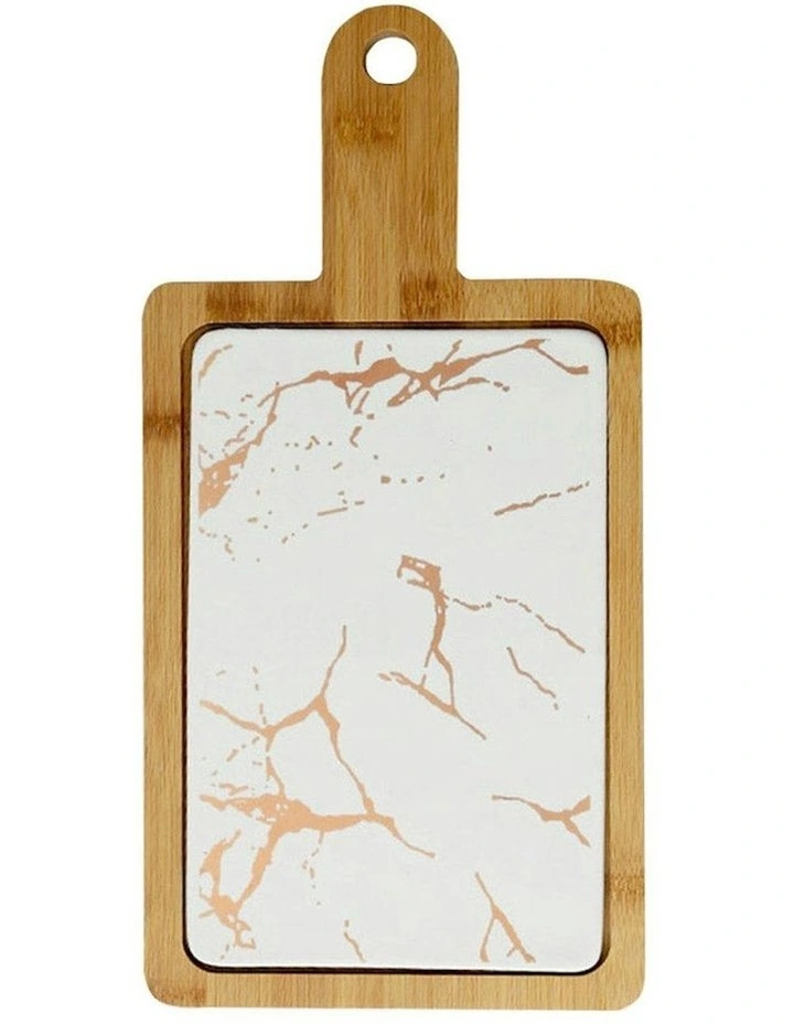 Square Wooden Serving Tray 33.5cm in White