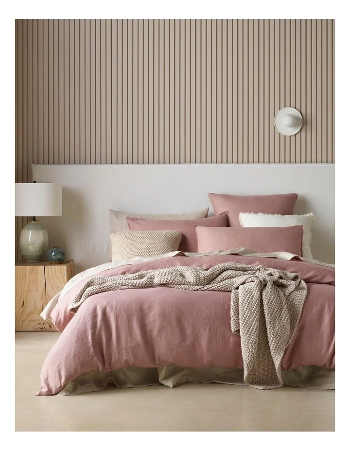 Sandy Cape Washed Belgian Linen Quilt Cover Set in Wildberry