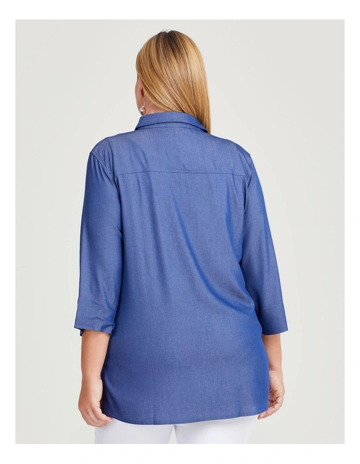 Denim Stretch Shirt in Denim Blue