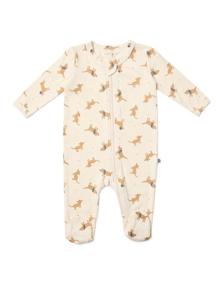 Woof Zip Growsuit in Cream