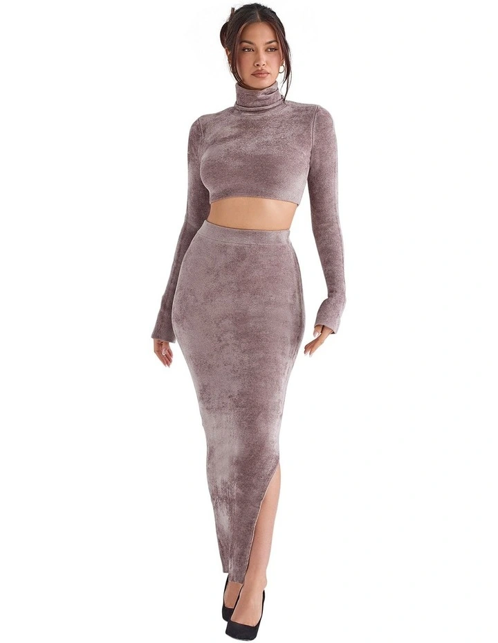 Suri Chenille Cropped Top in Rose