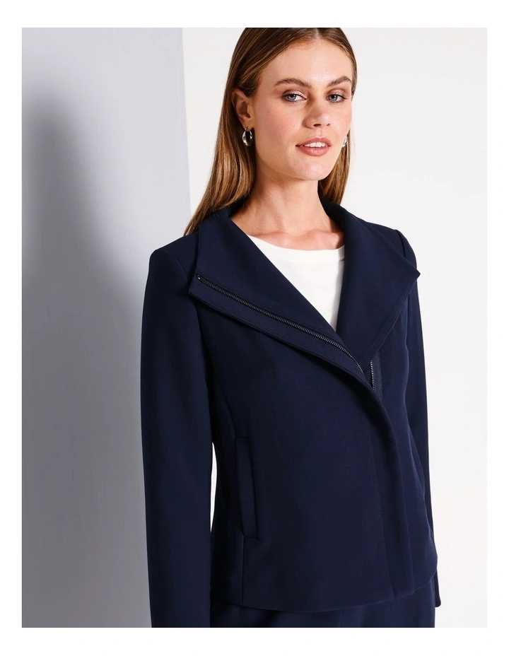 Double Crepe Biker in Navy