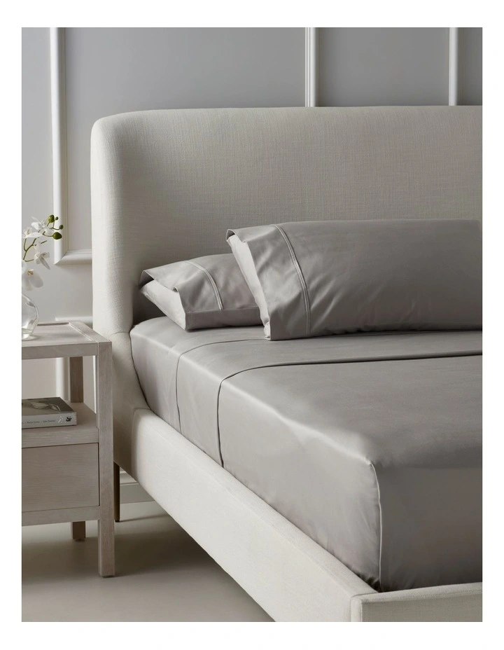Finest Cotton 1000TC Sheet Set Super King Size in Silver