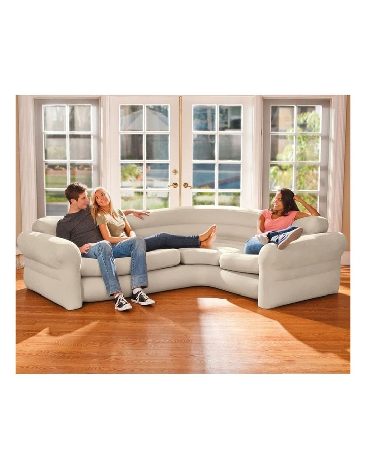 Inflatable Furniture 257x 203x 76cm Corner Sofa Beige