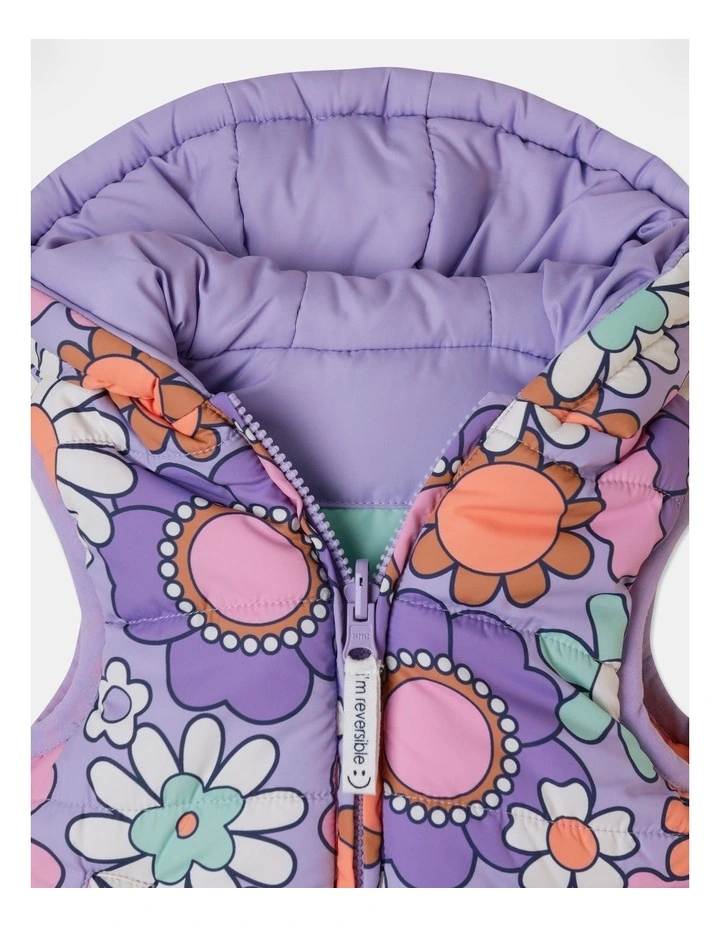 Sydney Printed Puffer in Lavender