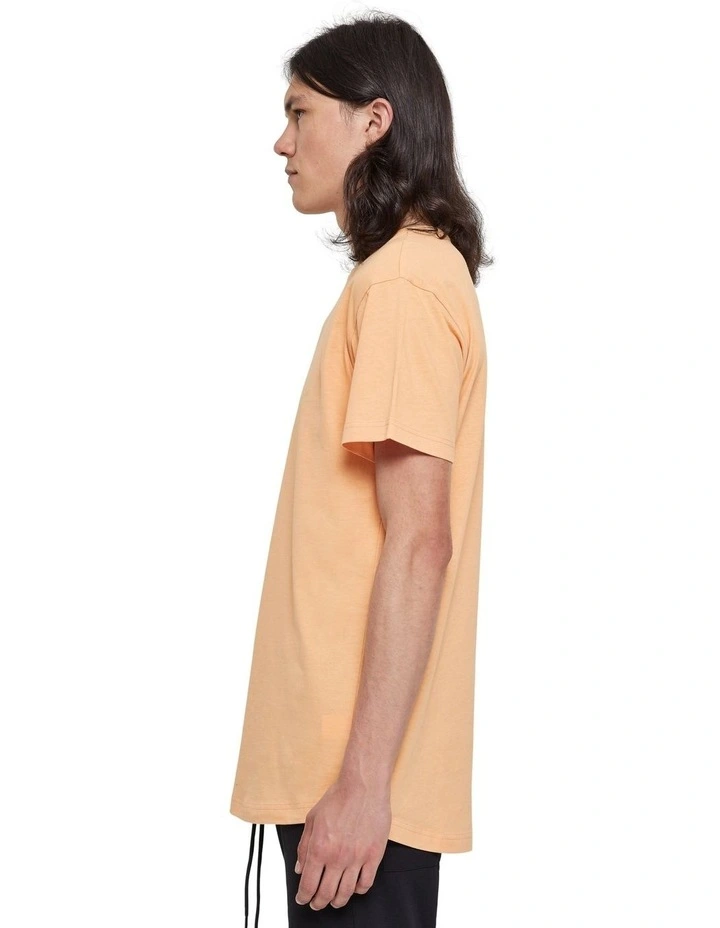 Shaped Long Tee in Pale Orange