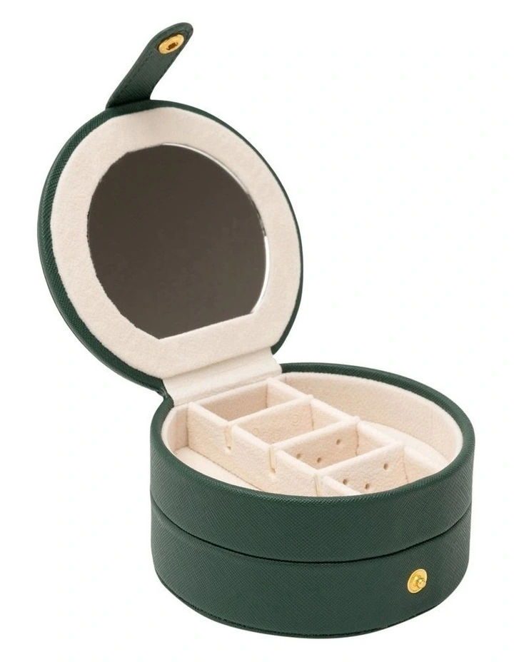 Round Double Layer Jewellery Case in Green