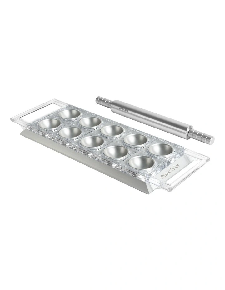 Ravioli Tablet with Rolling Pin Silver
