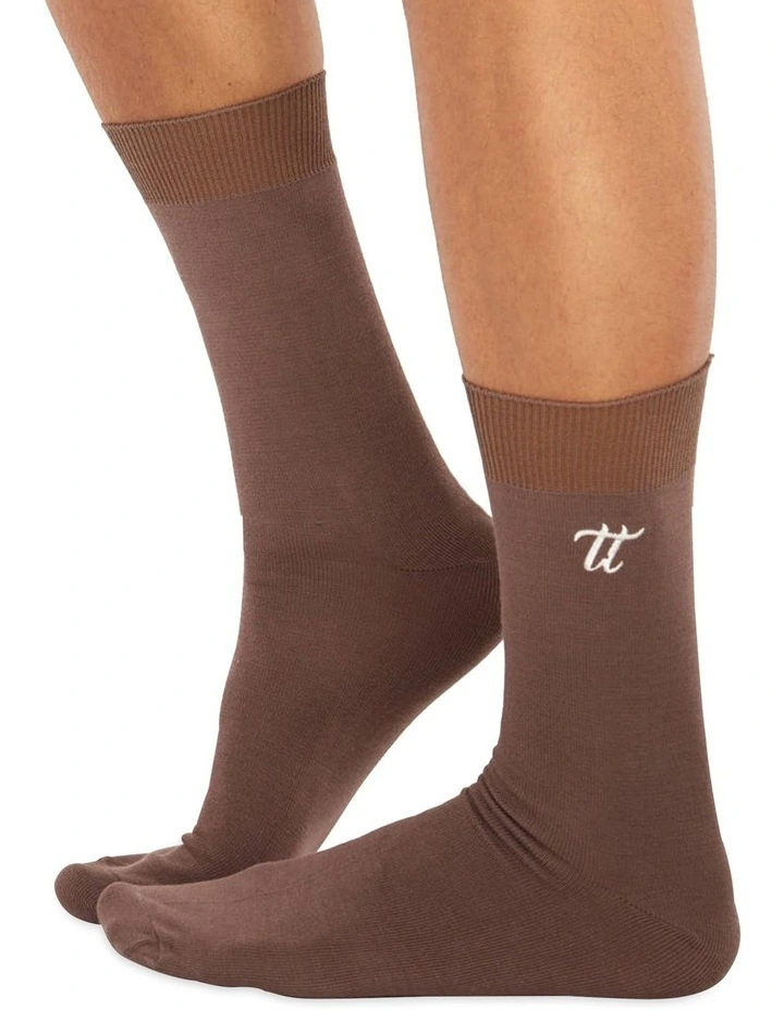 Men's Socks in Brown 10 Pack