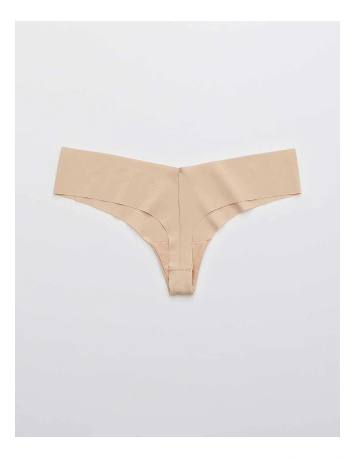 No Show Thong Underwear in Beige