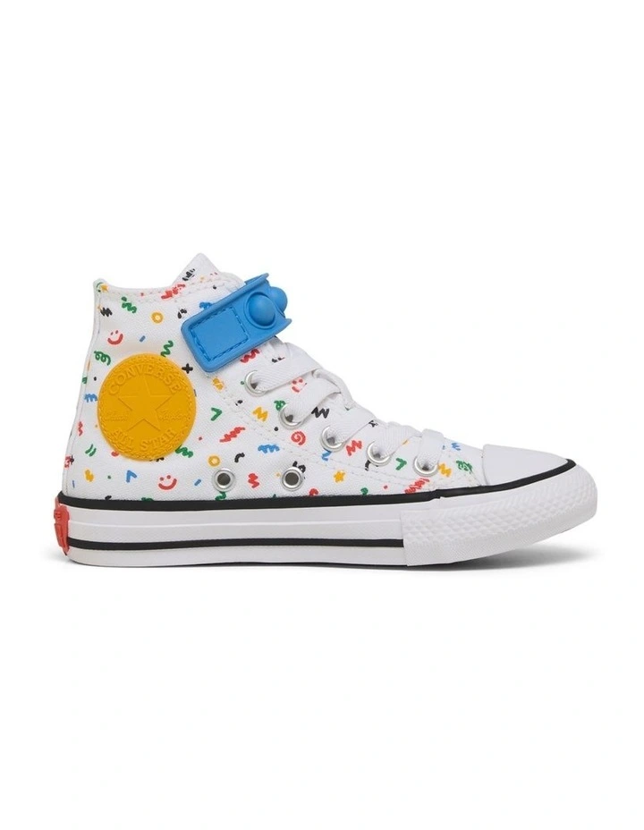 Chuck Taylor All Star 1V Hi Bubble Strap Youth Sneakers in White