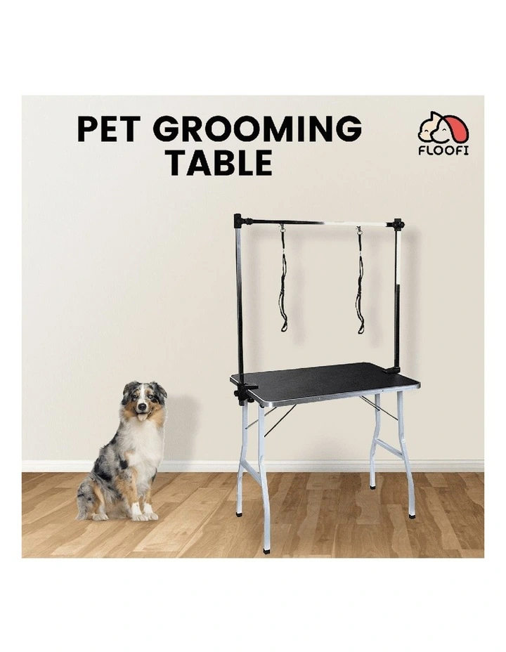 Double Pole Pet Grooming Table in Black
