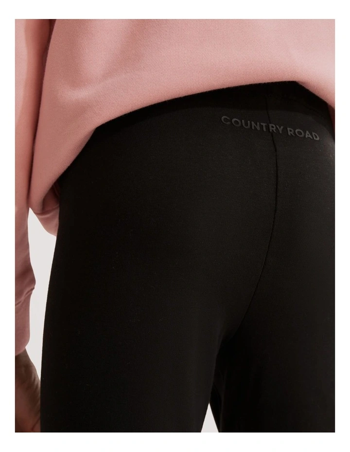 Organically Grown Cotton Jersey Legging in Black