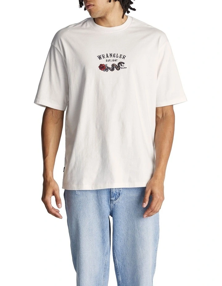 Snake Slacker Tee in Vintage White