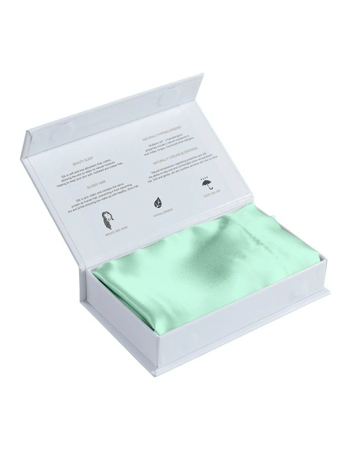 Mulberry Soft Silk Hypoallergenic Pillowcase Twin Pack 51x76cm in Mint