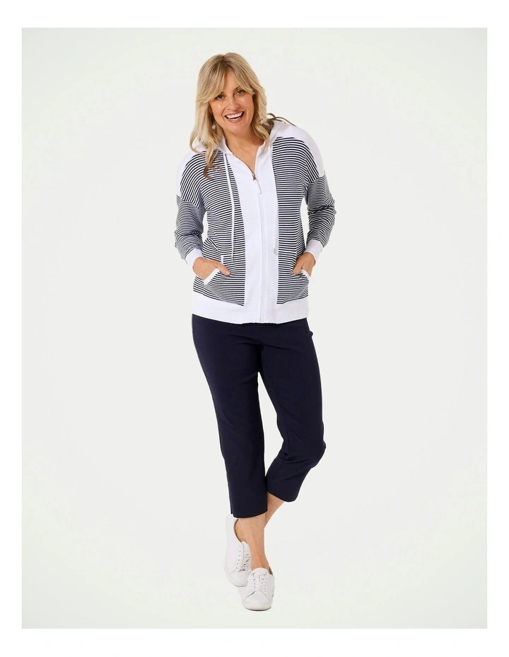Chaucer Plain Hem Capri With Basque Pant in Navy