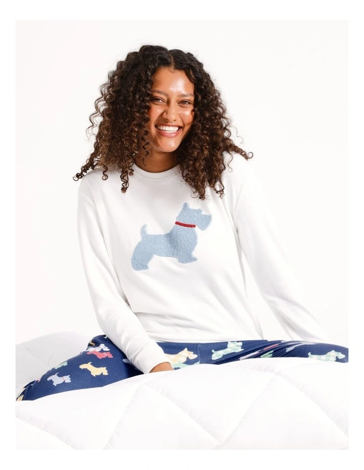 Cosy Knit Pyjama Set in Navy Terrier