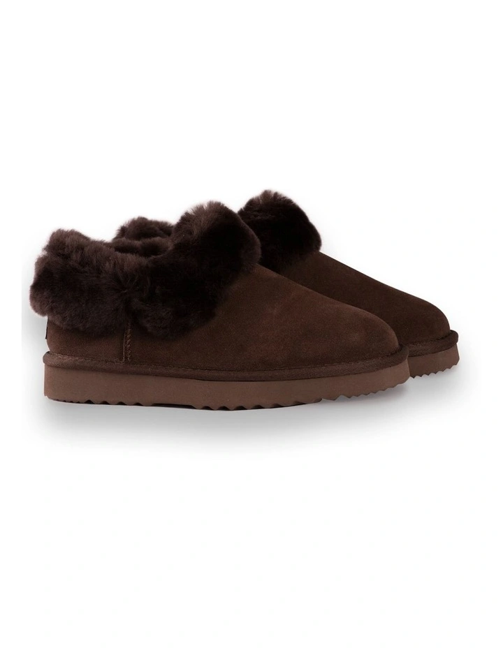Ankle Wool Slipper in Chocolate