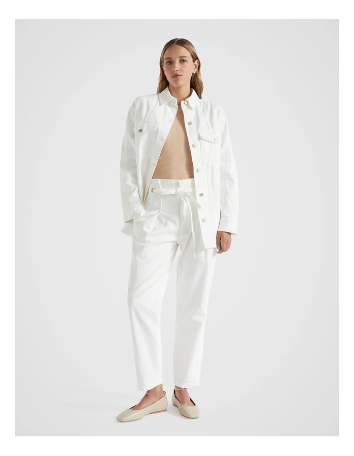 Denim Eyelet Jean in Cloud Cream