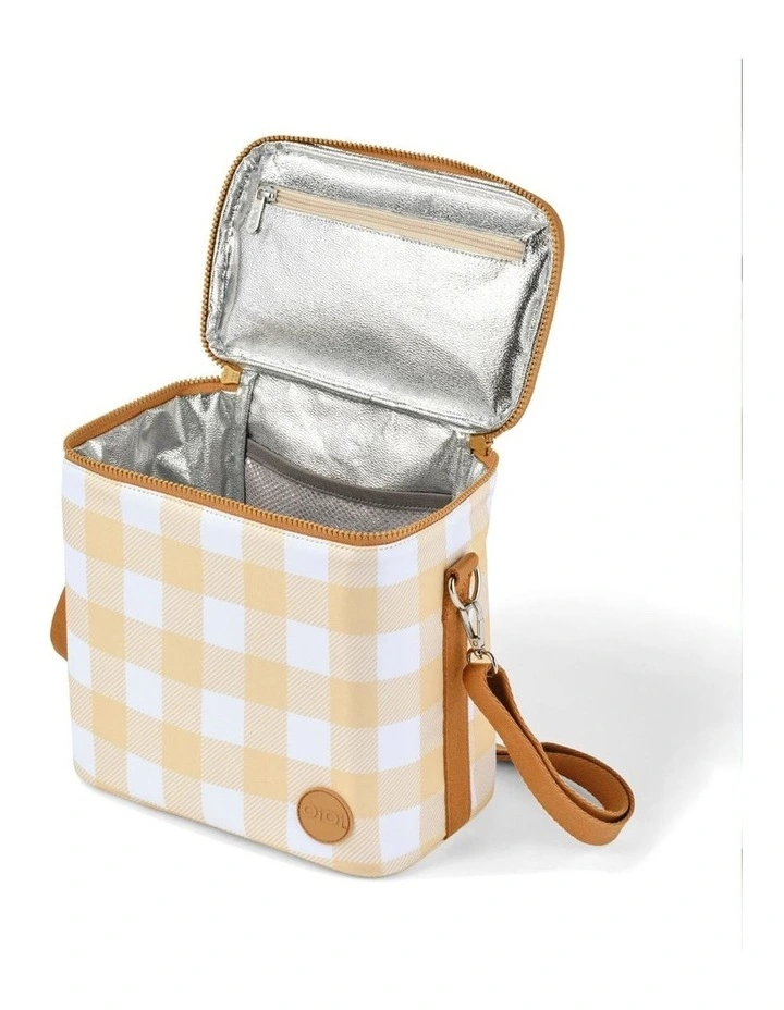 Midi Insulated Lunch Bag in Beige Gingham