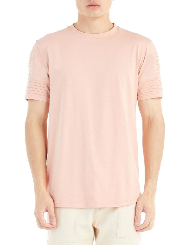 Maverick Pin Tuck Sleeve T-shirt in Rosewood