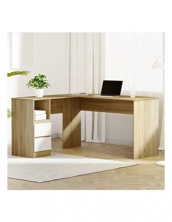L-Shaped Computer Desk in Brown