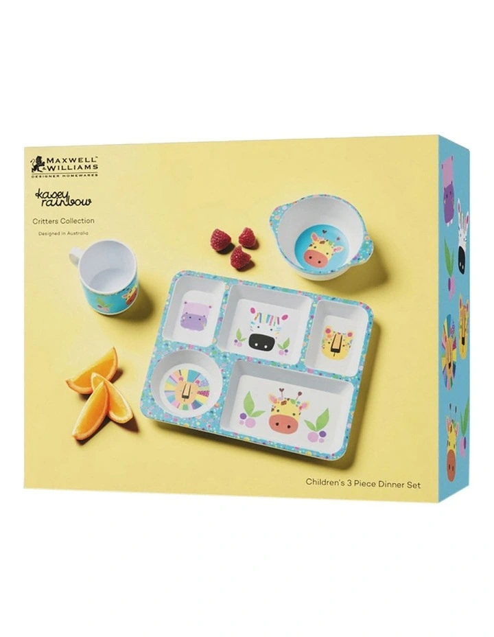 Kasey Rainbow Melamine Dinner Set 3 Pieces in Blue