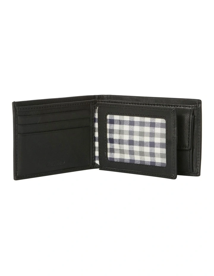 Black Bi-Fold With Coin Pocket Wallet