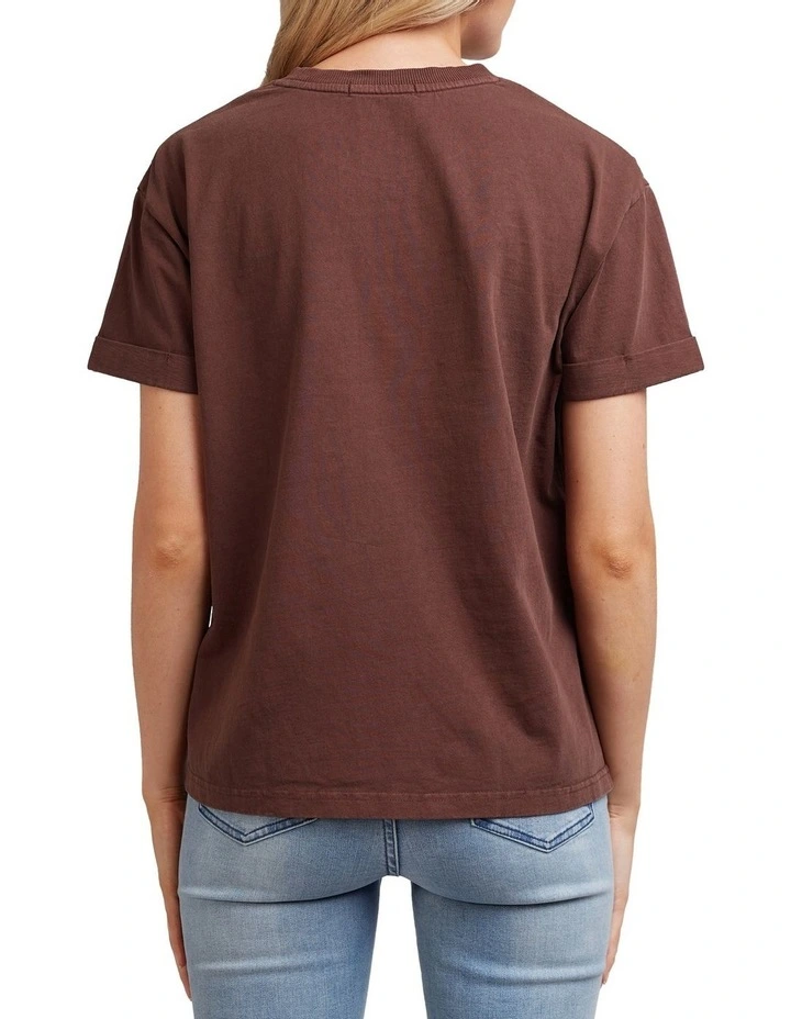 Washed Tee in Brown