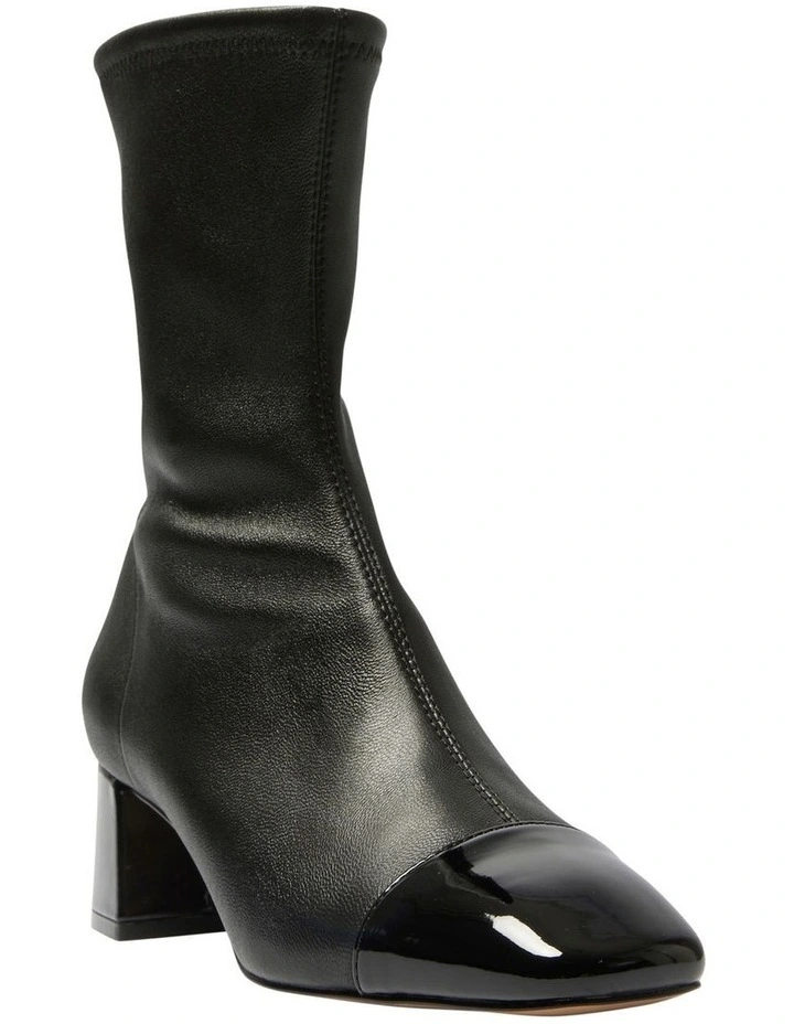 Token Boots in Black Patent/Stretch