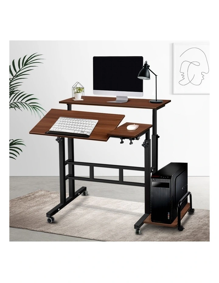 Laptop Adjustable Desk Table 80CM in Dark Wood