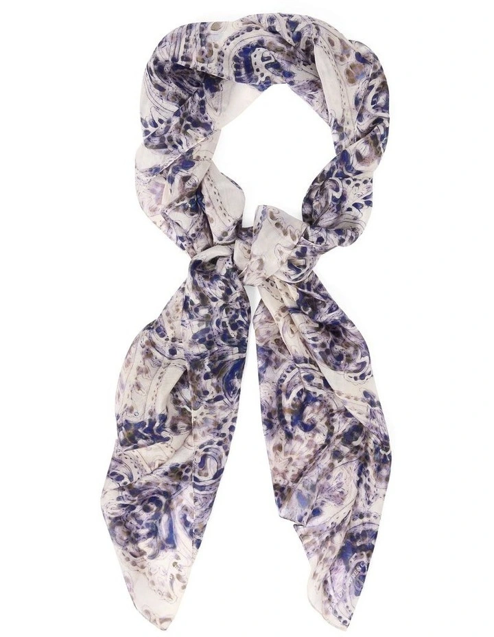 Ravenna Silk Scarf in Marbles Multi