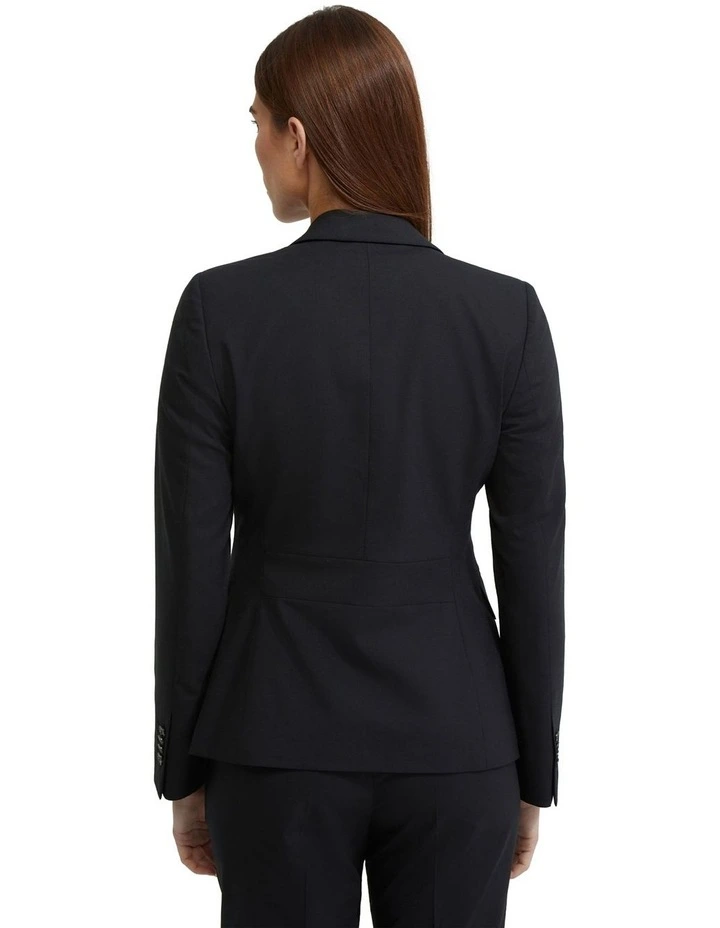 Alexa Wool Stretch Suit Jacket in Black