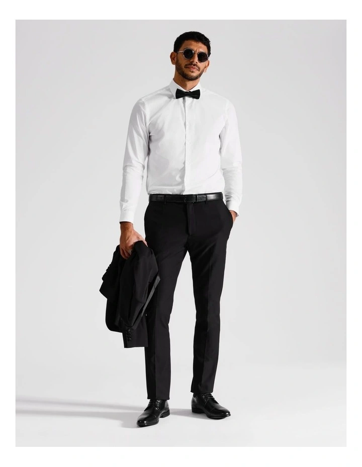 Slim Twill Suit Pant in Black