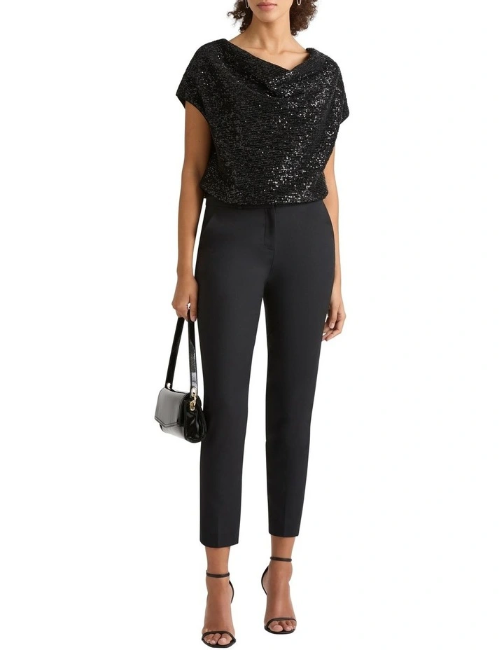 Aldabert Sequin Tee in Black