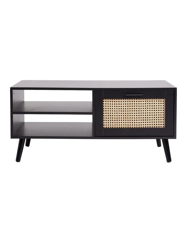 Casa Decor Rattan Coffee Table in Wooden Black