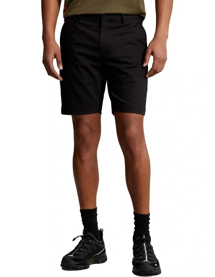 Slim Fit Stretch Dobby Short in Black