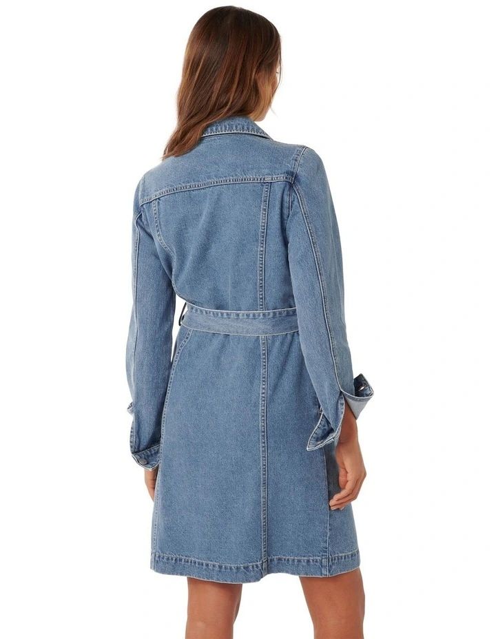 Taylor Denim Shirt Dress in Blue