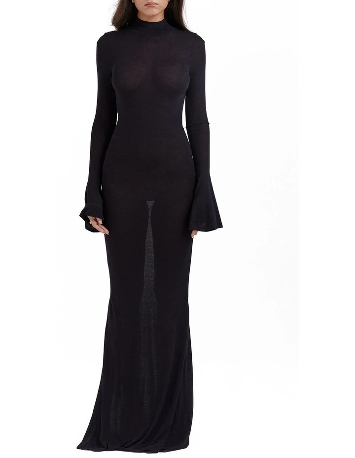 Sancha Knit Maxi Dress in Black