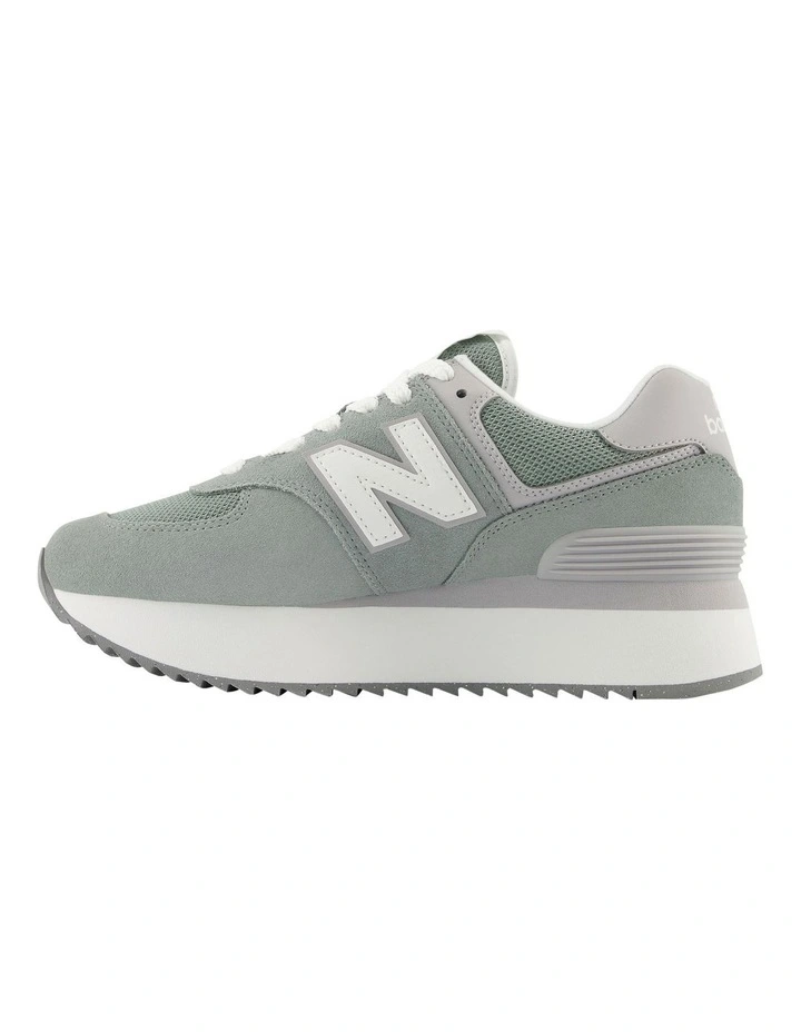 Suede And Mesh Upper Sneaker in Sage Green