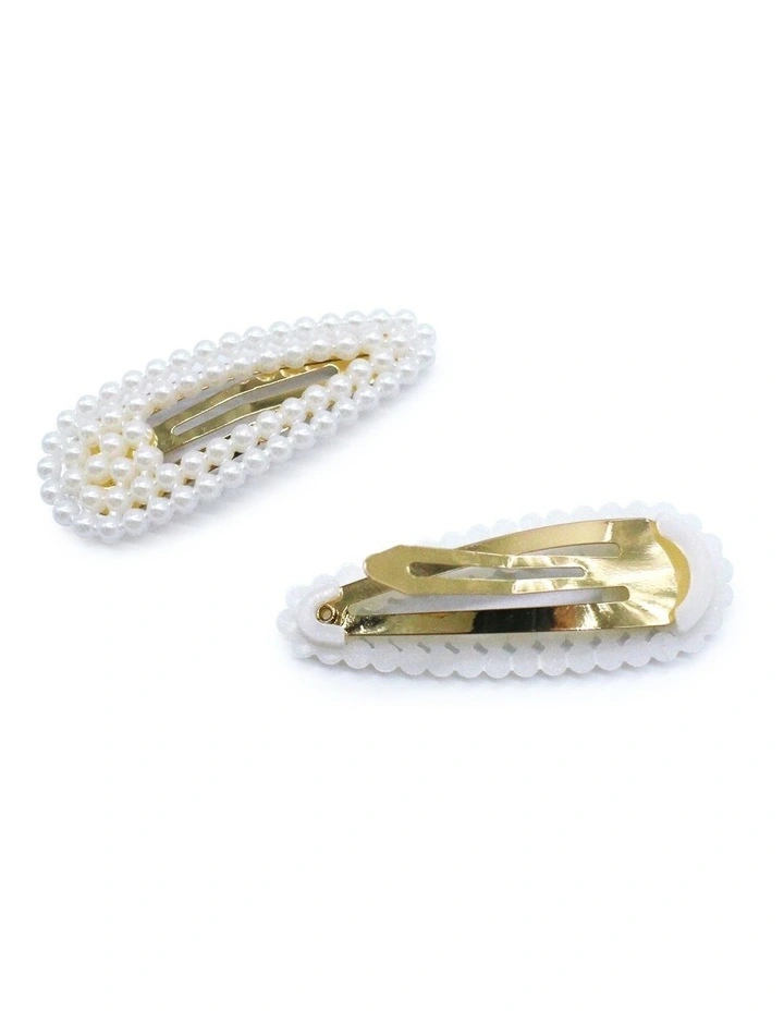 Pearl Clips 2 Pack in White