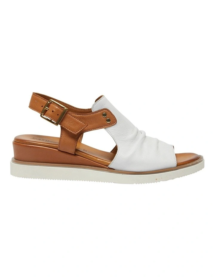 Dusk Sandals in White/Tan Glove