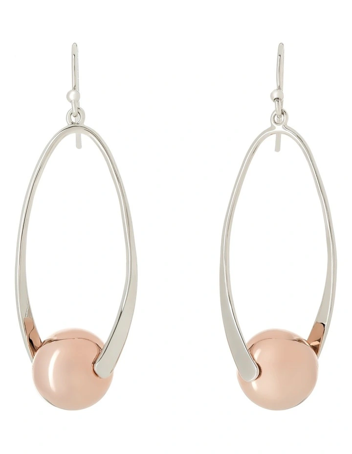 Pearl Story Rhodium and Rose Gold Tone Earrings Ger7951M