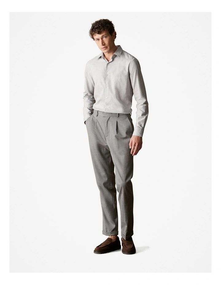 Tailored Fit Prince Of Wales Check Shirt in Dove