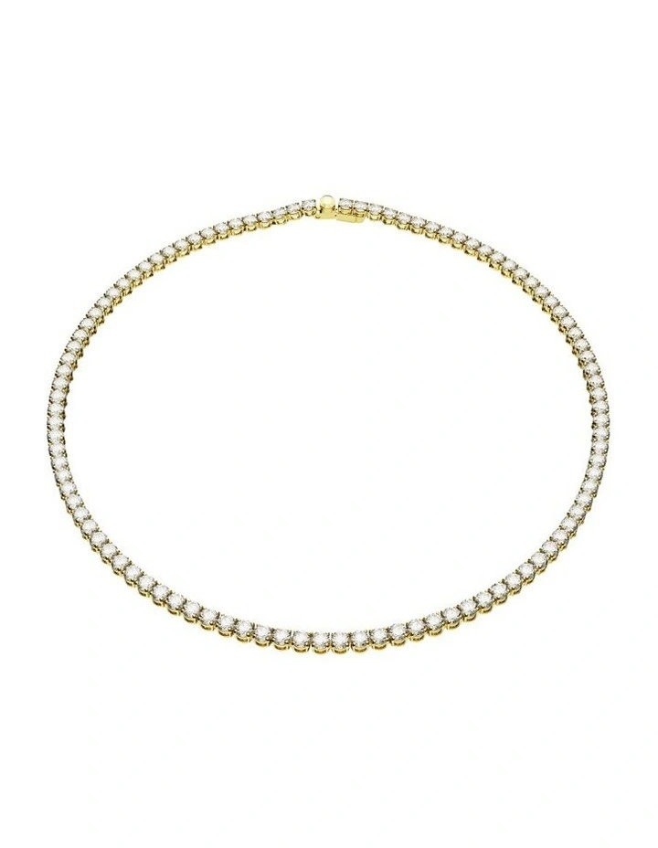 Matrix Tennis Necklace in White/Gold-Tone