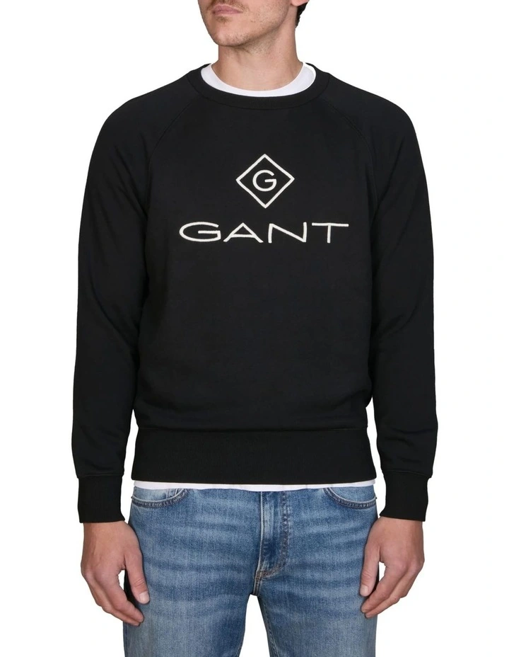 Diamond Crew Neck Sweatshirt in Black