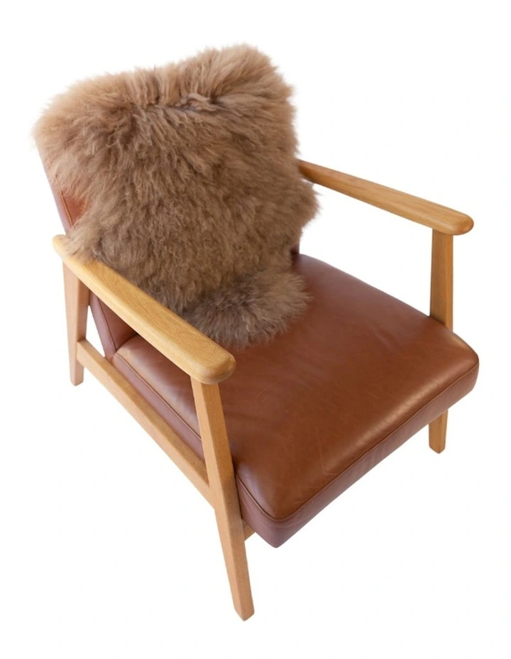 Long Wool Sheepskin Throw Rug in Mocha